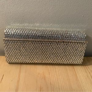 Silver rhinestone Aldo clutch